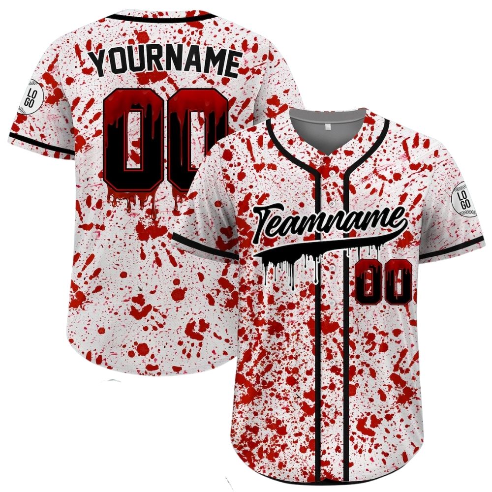 Custom Halloween Party Tee Scary Costume Baseball Jersey
