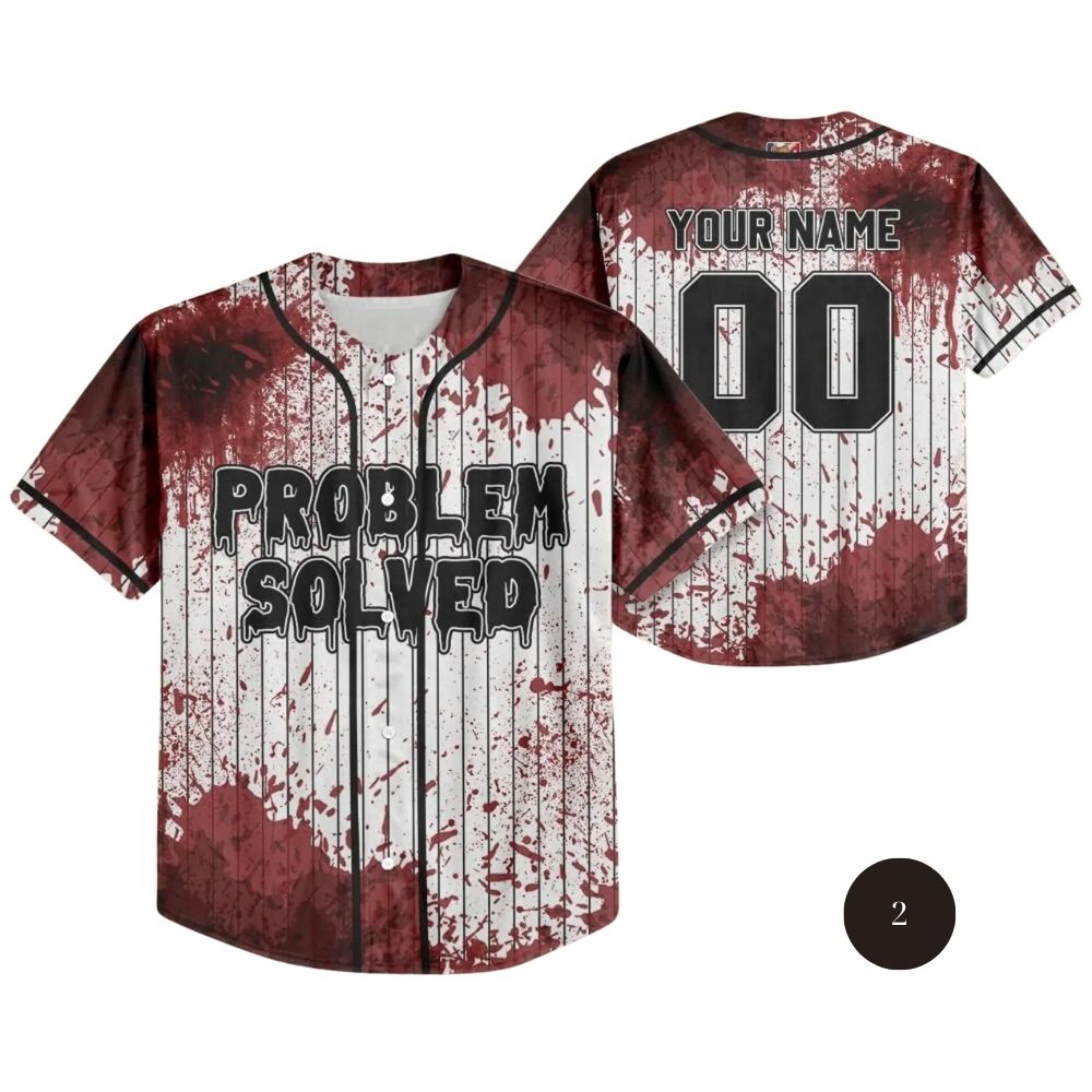 Custom Blood Stain Black Halloween Baseball Jersey