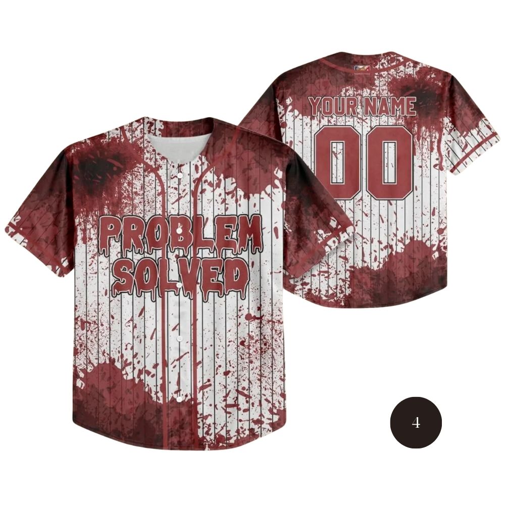 Custom Blood Stain Black Halloween Baseball Jersey
