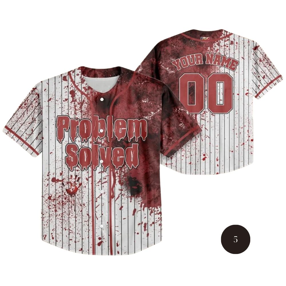 Custom Blood Stain Black Halloween Baseball Jersey