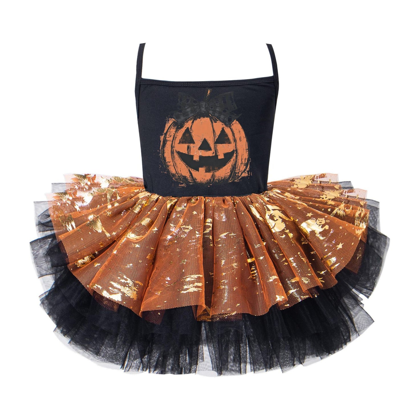 Preppy Jack o Lantern Halloween Tutu Dress