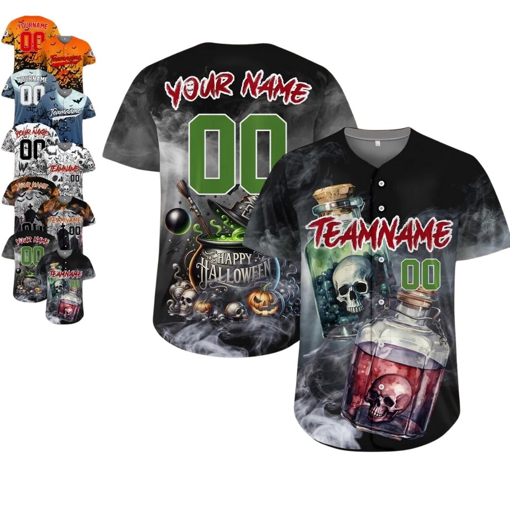 Custom Baseball Team Jersey Halloween Outfit Spooky