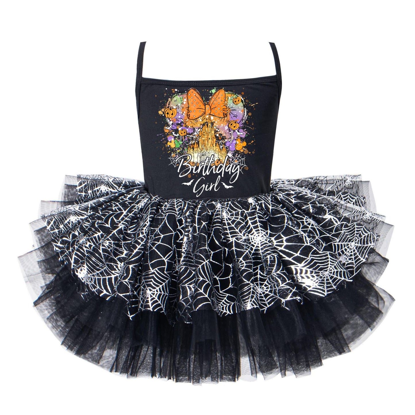 Bow Spooky Birthday Girl Halloween Tutu Dress
