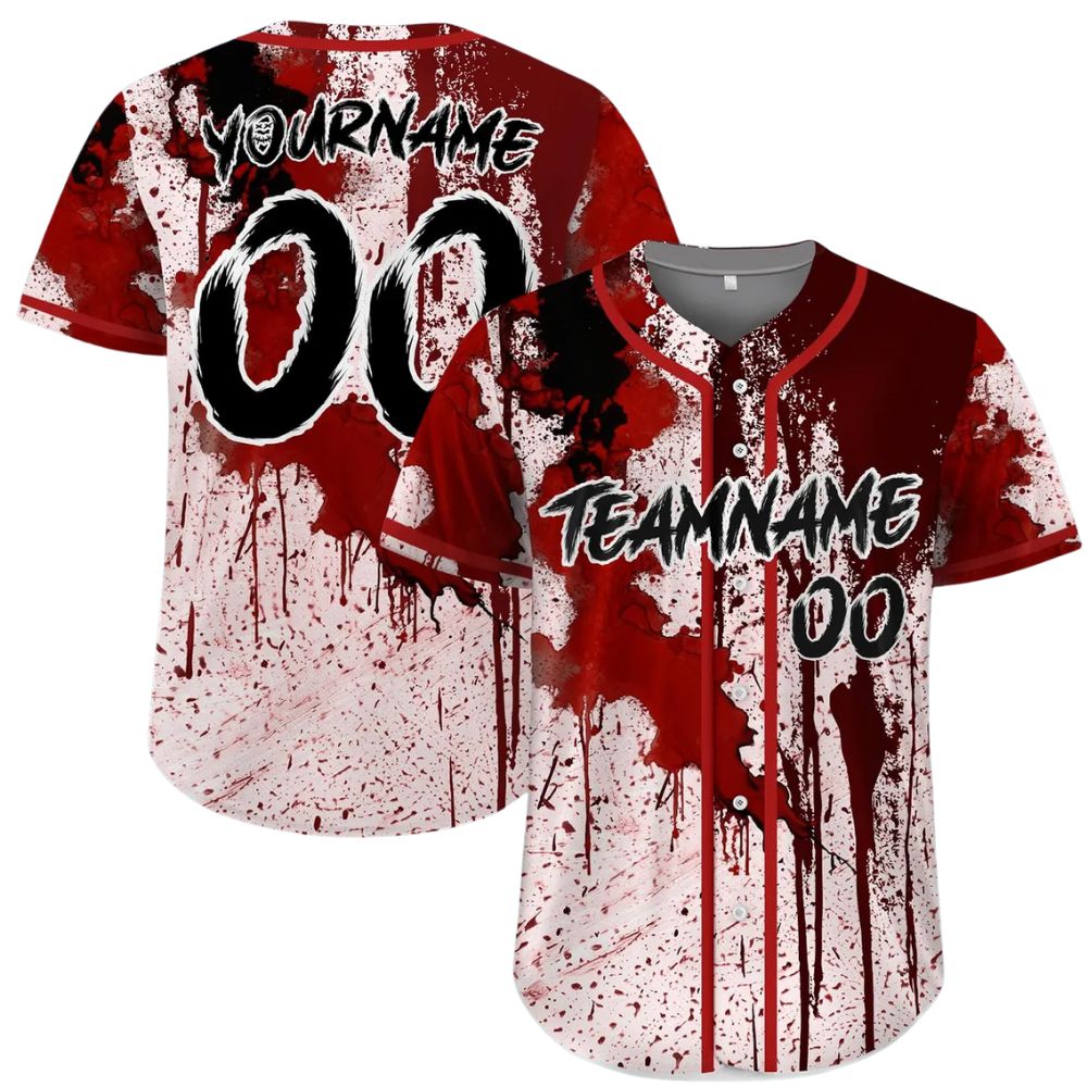 Custom Halloween Party Tee Scary Costume Baseball Jersey