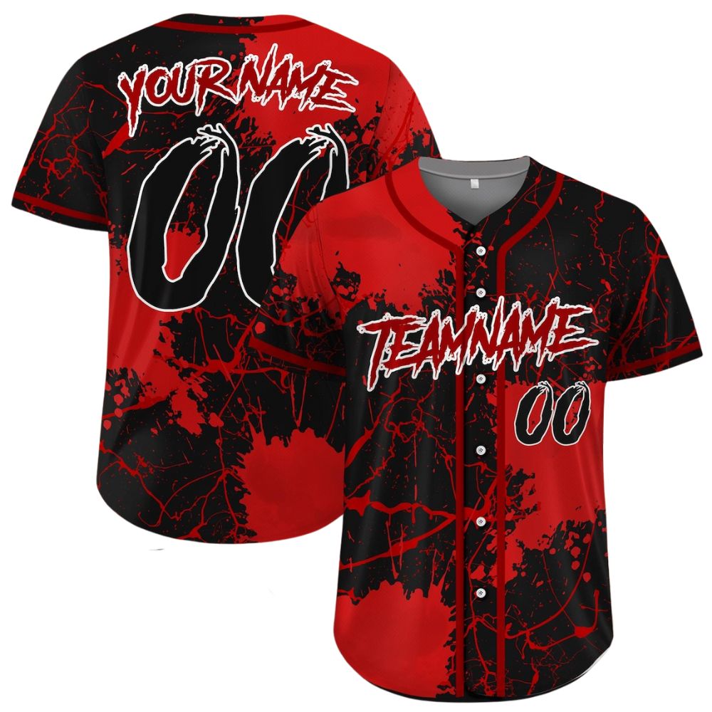 Custom Halloween Party Tee Scary Costume Baseball Jersey