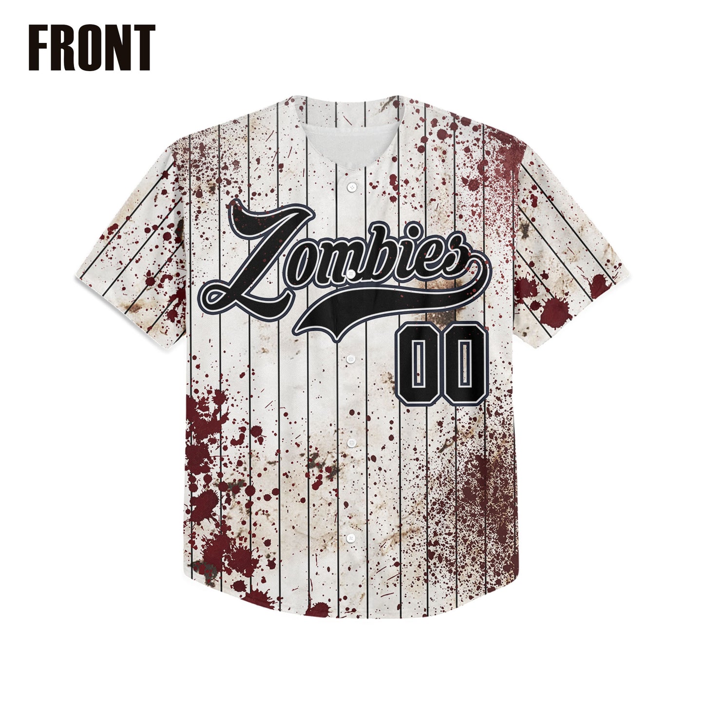 Custom Halloween Simple Black Baseball Jersey Zombies Cosplay
