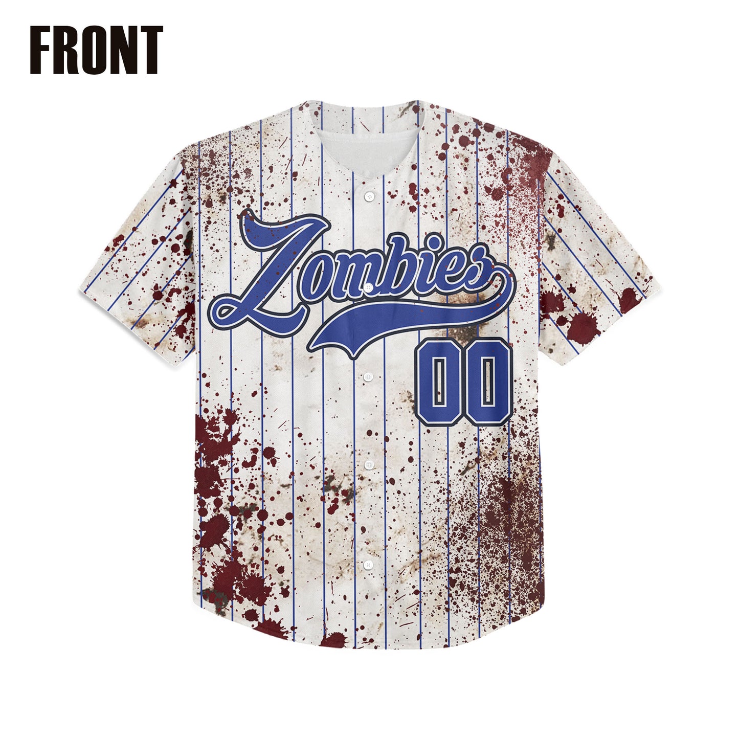 Custom Halloween Simple Royal Blue Baseball Jersey Zombies Cosplay
