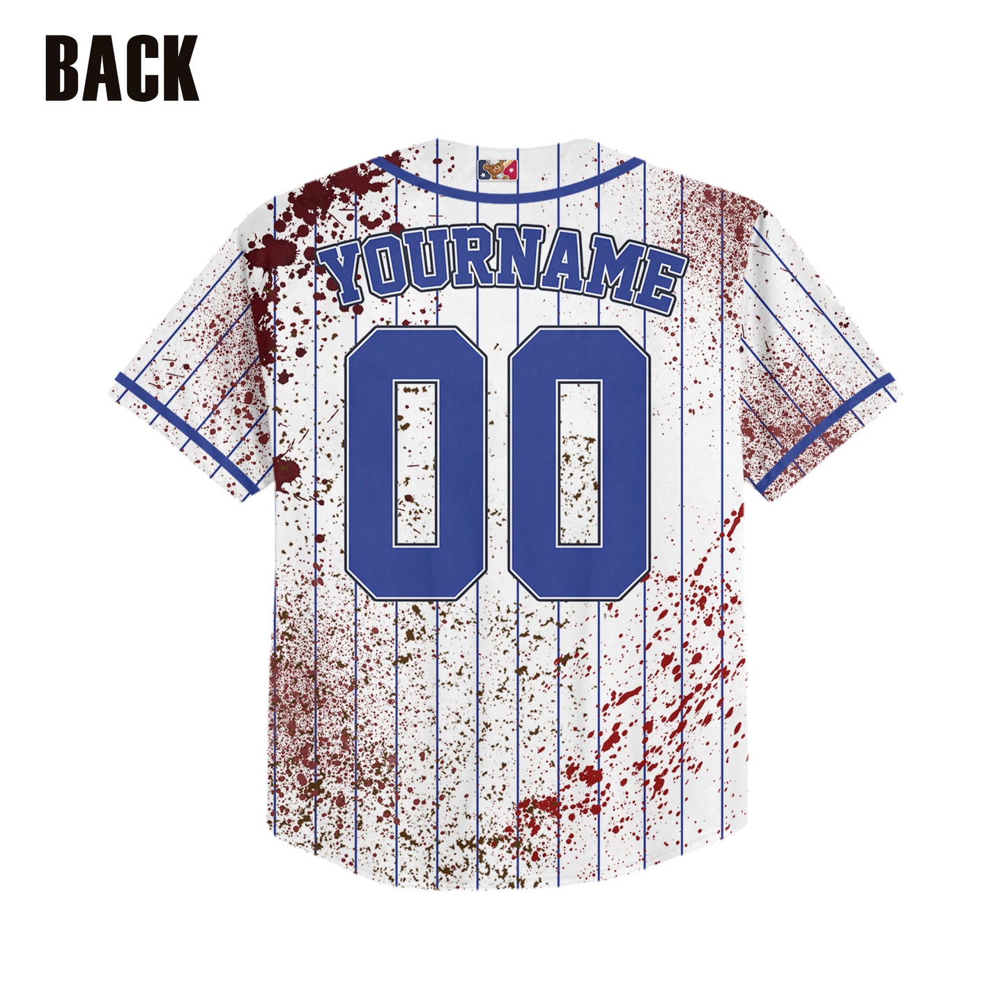 Custom Halloween Basic Hunter Royal Blue Baseball Jersey Zombies Cosplay