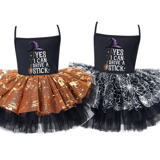 Yes I Can Drive A Stick Halloween Tutu Dress