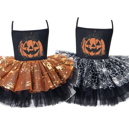 Preppy Jack o Lantern Halloween Tutu Dress