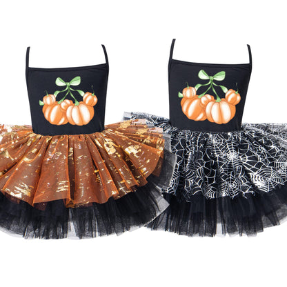 Pumpkin Bow Cute Halloween Tutu Dress
