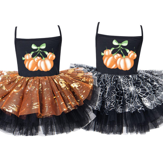 Pumpkin Bow Cute Halloween Tutu Dress