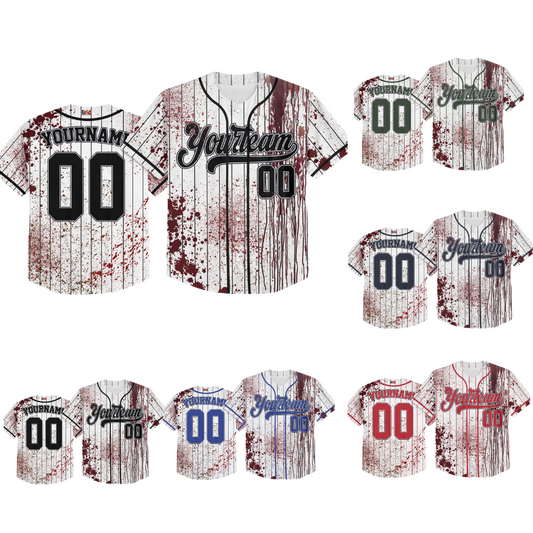 Custom Halloween Basic Hunter Green Baseball Jersey Zombies Cosplay