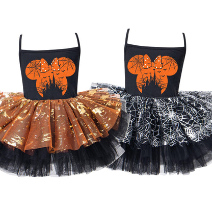 Bow Head Catsle Halloween Tutu Dress