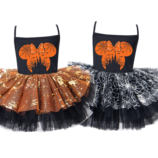 Bow Head Catsle Halloween Tutu Dress