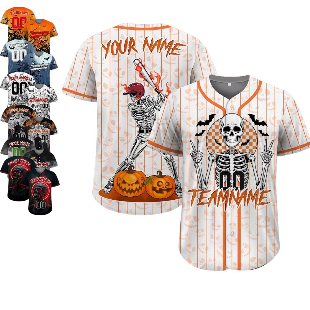 Custom Baseball Team Jersey Halloween Outfit Spooky