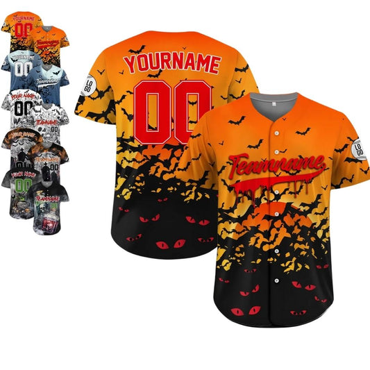 Custom Baseball Team Jersey Halloween Outfit Spooky