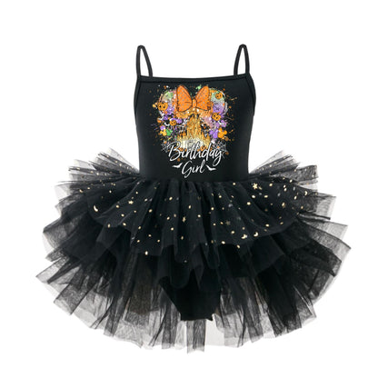 Bow Spooky Birthday Girl Halloween Tutu Dress