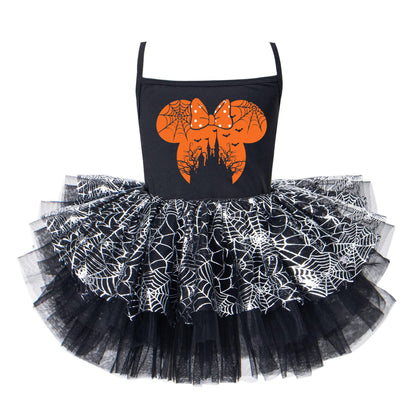Bow Head Catsle Halloween Tutu Dress