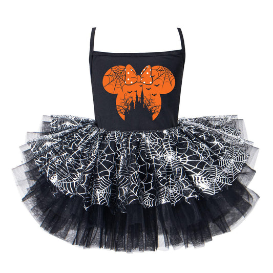 Bow Head Catsle Halloween Tutu Dress