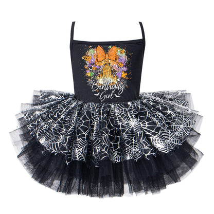 Bow Spooky Birthday Girl Halloween Tutu Dress