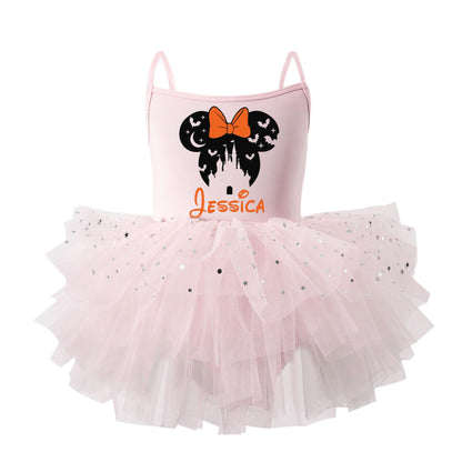 Bow Spooky Head Halloween Tutu Dress