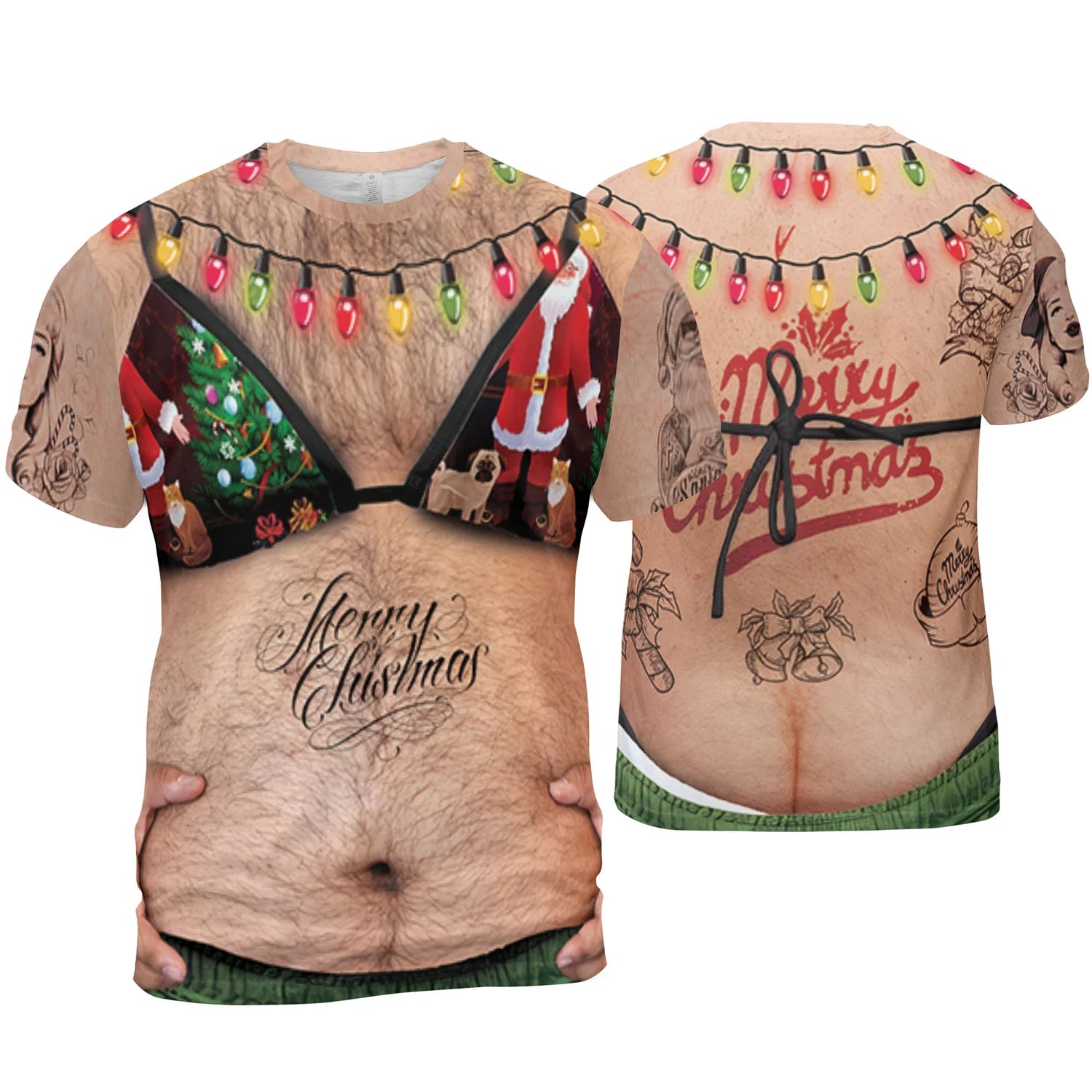 Costume Ugly Hairy Fat Bikini Funny Shirt Cosplay