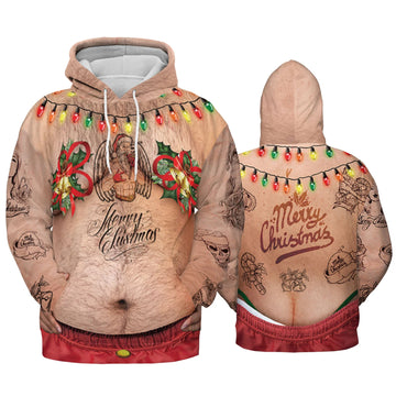 Costume Ugly Hairy Fat Mistletoe Funny Shirt Cosplay