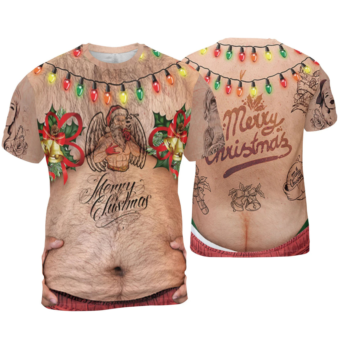 Costume Ugly Hairy Fat Mistletoe Funny Shirt Cosplay
