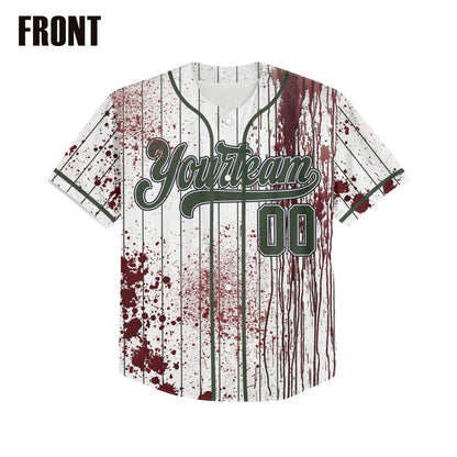 Custom Halloween Basic Hunter Green Baseball Jersey Zombies Cosplay