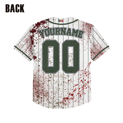 Custom Halloween Basic Hunter Green Baseball Jersey Zombies Cosplay