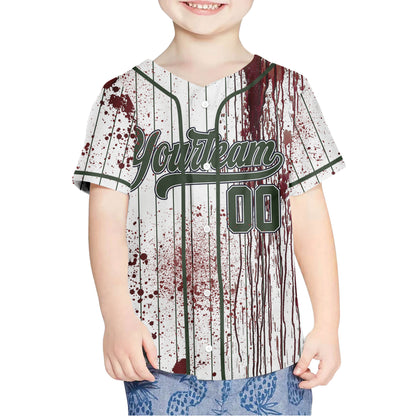 Custom Halloween Basic Hunter Green Baseball Jersey Zombies Cosplay