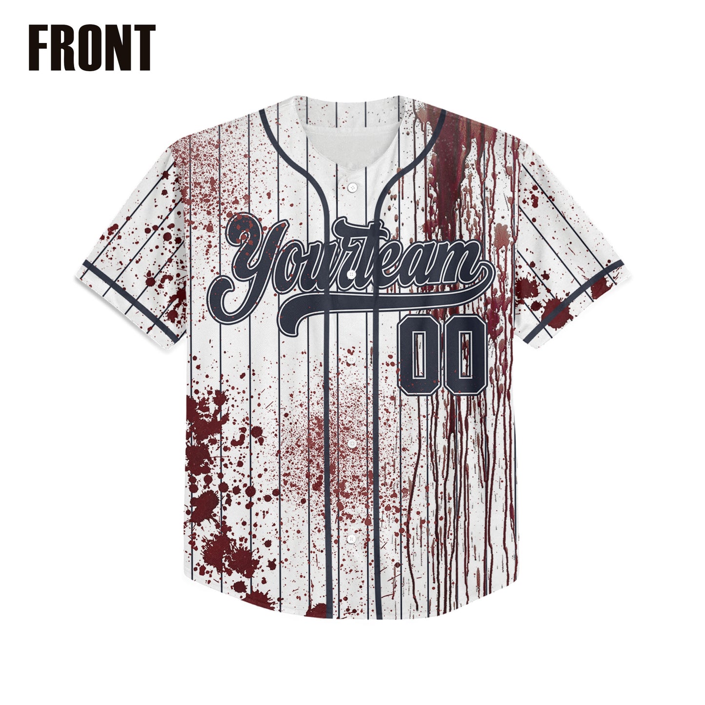 Custom Halloween Basic Hunter Navy Baseball Jersey Zombies Cosplay