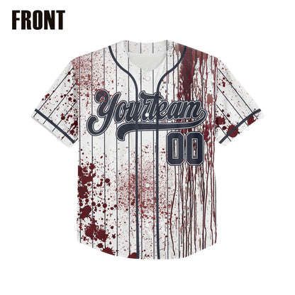 Custom Halloween Basic Hunter Navy Baseball Jersey Zombies Cosplay