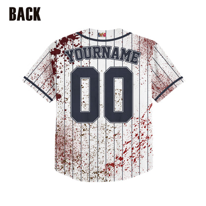 Custom Halloween Basic Hunter Navy Baseball Jersey Zombies Cosplay