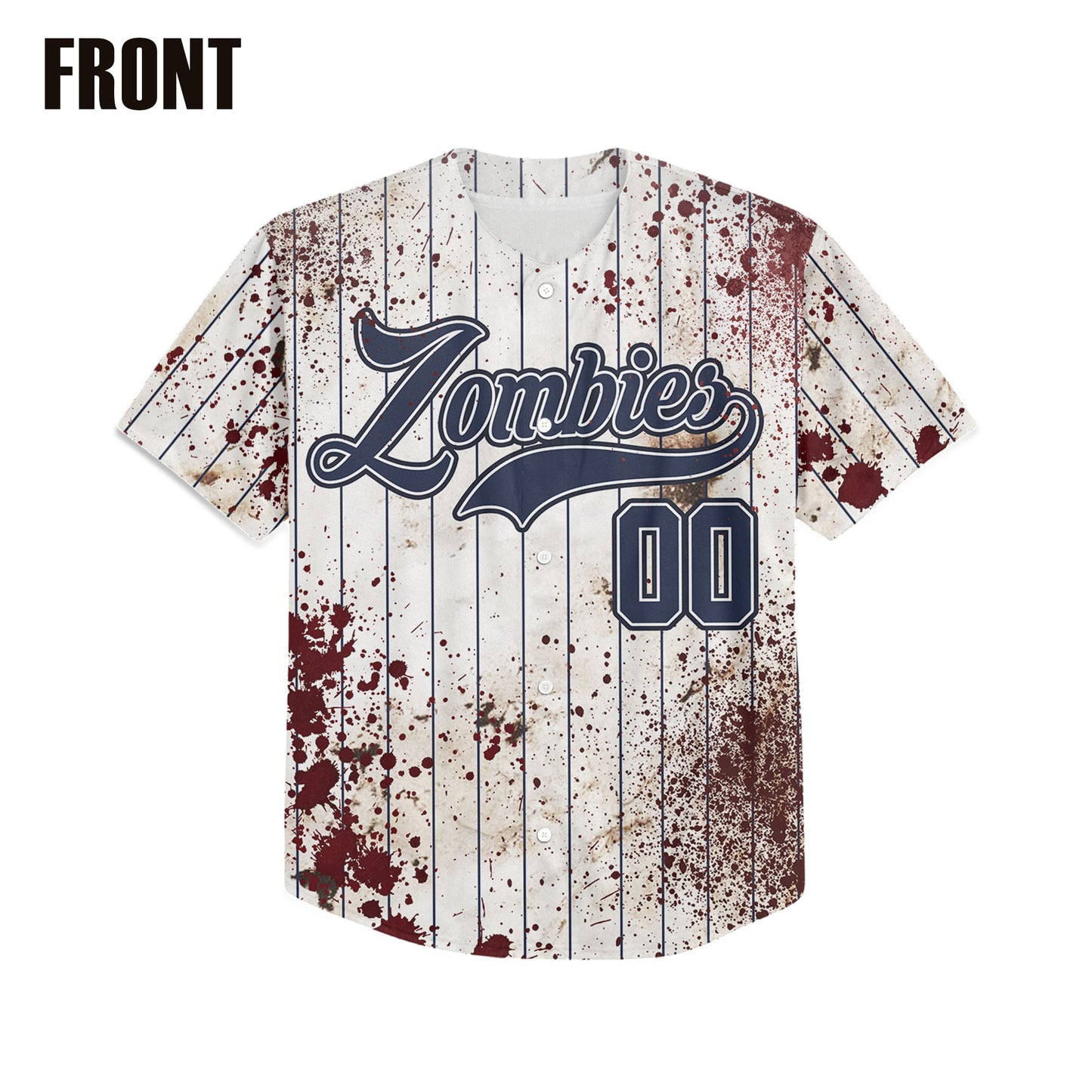 Custom Halloween Simple Navy Baseball Jersey Zombies Cosplay