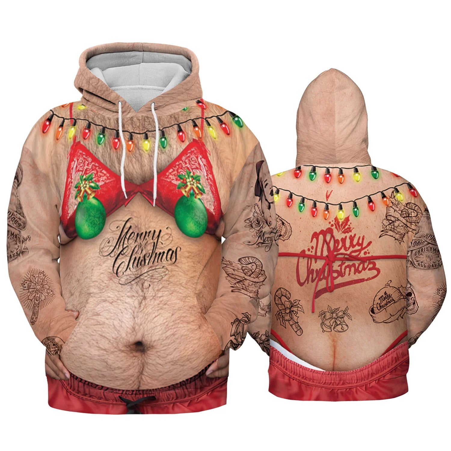 Costume Ugly Hairy Fat Man Funny Shirt Cosplay