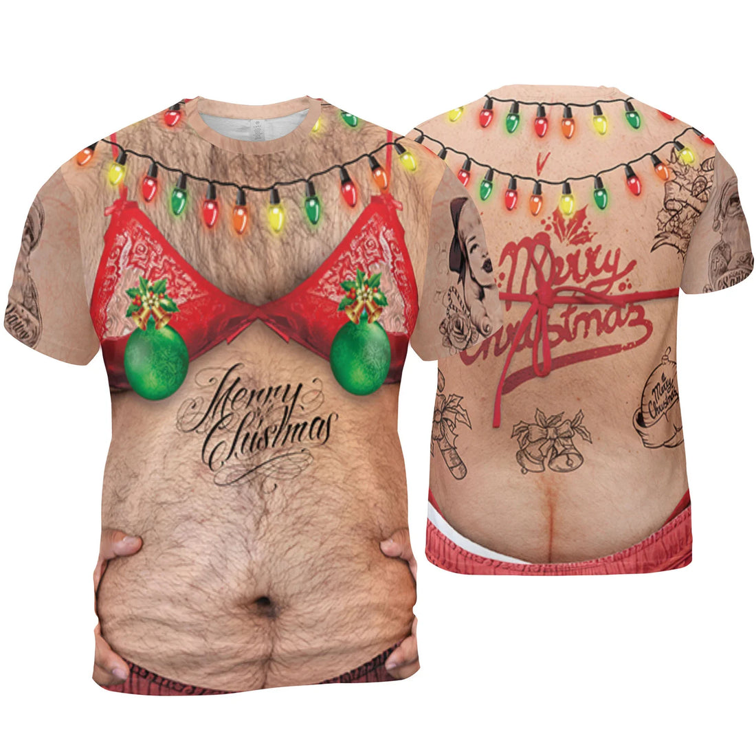 Costume Ugly Hairy Fat Man Funny Shirt Cosplay