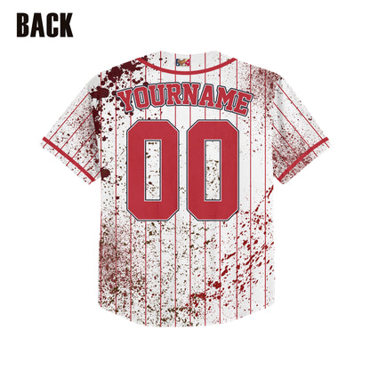 Custom Halloween Basic Hunter Red Baseball Jersey Zombies Cosplay