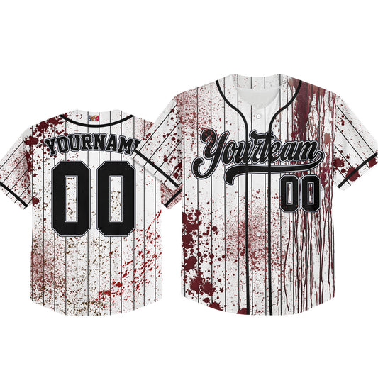 Custom Halloween Basic Hunter Black Baseball Jersey Zombies Cosplay